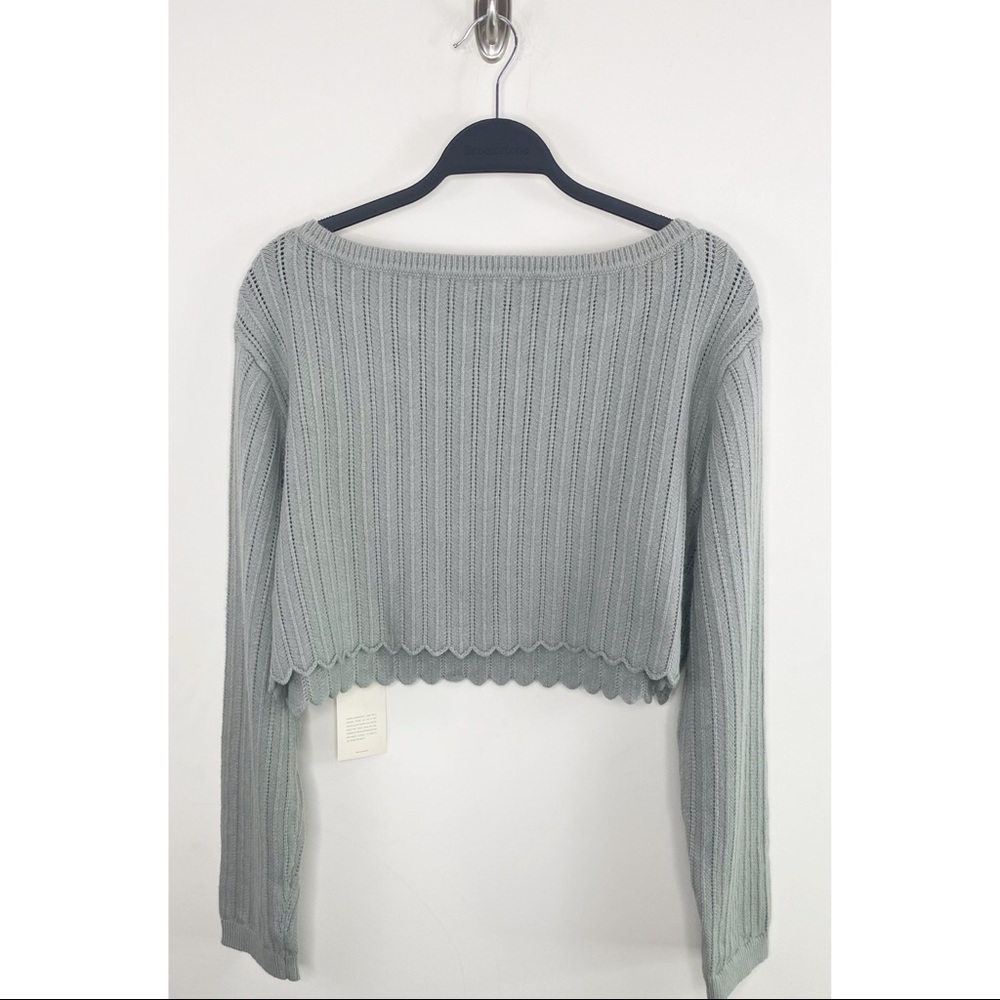 Revolve X Tularosa Sicily Cropped Knit Sweater in Sage Size Large NWT - Picture 3 of 14